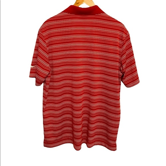Nike Dry Fit Golf Shirt, Mens, Red/White, Large - Picture 4 of 7